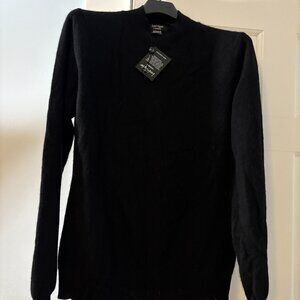 Vintage black cashmere women's mock turtleneck sweater size medium NWT
